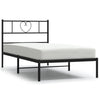 Stella Homewares Metal Bed Frame without Mattress with Headboard Black 107x203 cm King Single