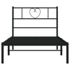Stella Homewares Metal Bed Frame without Mattress with Headboard Black 107x203 cm King Single