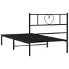 Stella Homewares Metal Bed Frame without Mattress with Headboard Black 107x203 cm King Single