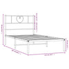 Stella Homewares Metal Bed Frame without Mattress with Headboard Black 107x203 cm King Single