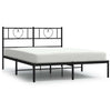 Stella Homewares Metal Bed Frame without Mattress with Headboard Black 150x200 cm