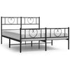 Stella Homewares Metal Bed Frame without Mattress with Footboard Black 150x200 cm