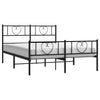 Stella Homewares Metal Bed Frame without Mattress with Footboard Black 150x200 cm