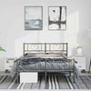 Stella Homewares Metal Bed Frame without Mattress with Footboard Black 150x200 cm