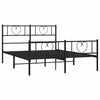 Stella Homewares Metal Bed Frame without Mattress with Footboard Black 150x200 cm