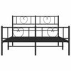 Stella Homewares Metal Bed Frame without Mattress with Footboard Black 150x200 cm