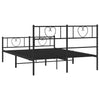 Stella Homewares Metal Bed Frame without Mattress with Footboard Black 150x200 cm