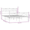 Stella Homewares Metal Bed Frame without Mattress with Footboard Black 150x200 cm