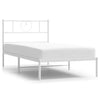 Stella Homewares Metal Bed Frame without Mattress with Headboard White 107x203 cm King Single