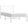 Stella Homewares Metal Bed Frame without Mattress with Headboard White 107x203 cm King Single