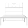 Stella Homewares Metal Bed Frame without Mattress with Headboard White 107x203 cm King Single