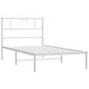 Stella Homewares Metal Bed Frame without Mattress with Headboard White 107x203 cm King Single