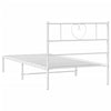 Stella Homewares Metal Bed Frame without Mattress with Headboard White 107x203 cm King Single