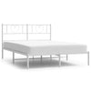 Stella Homewares Metal Bed Frame without Mattress with Headboard White 150x200 cm