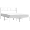 Stella Homewares Metal Bed Frame without Mattress with Headboard White 150x200 cm