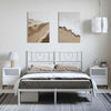 Stella Homewares Metal Bed Frame without Mattress with Headboard White 150x200 cm