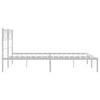 Stella Homewares Metal Bed Frame without Mattress with Headboard White 150x200 cm