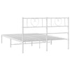 Stella Homewares Metal Bed Frame without Mattress with Headboard White 150x200 cm