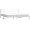 Stella Homewares Metal Bed Frame without Mattress with Headboard White 183x203 cm King