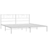 Stella Homewares Metal Bed Frame without Mattress with Headboard White 183x203 cm King