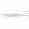 Stella Homewares Metal Bed Frame without Mattress with Headboard White 183x203 cm King