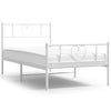 Stella Homewares Metal Bed Frame without Mattress with Footboard White 107x203 cm King Single