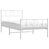 Stella Homewares Metal Bed Frame without Mattress with Footboard White 107x203 cm King Single