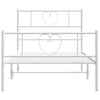 Stella Homewares Metal Bed Frame without Mattress with Footboard White 107x203 cm King Single