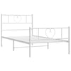 Stella Homewares Metal Bed Frame without Mattress with Footboard White 107x203 cm King Single