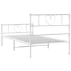 Stella Homewares Metal Bed Frame without Mattress with Footboard White 107x203 cm King Single