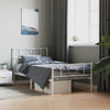 Stella Homewares Metal Bed Frame without Mattress with Footboard White 107x203 cm King Single