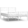 Stella Homewares Metal Bed Frame without Mattress with Footboard White 150x200 cm