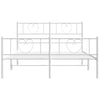 Stella Homewares Metal Bed Frame without Mattress with Footboard White 150x200 cm