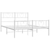 Stella Homewares Metal Bed Frame without Mattress with Footboard White 150x200 cm