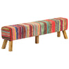 Stella Homewares Bench Multicolour 160 cm Chindi Fabric and Solid Wood Mango