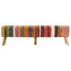 Stella Homewares Bench Multicolour 160 cm Chindi Fabric and Solid Wood Mango