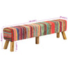 Stella Homewares Bench Multicolour 160 cm Chindi Fabric and Solid Wood Mango