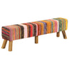 Stella Homewares Bench Multicolour 160 cm Chindi Fabric and Solid Wood Mango