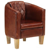 Stella Homewares Tub Chair Brown Real Leather