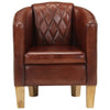 Stella Homewares Tub Chair Brown Real Leather