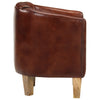 Stella Homewares Tub Chair Brown Real Leather