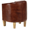 Stella Homewares Tub Chair Brown Real Leather