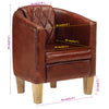 Stella Homewares Tub Chair Brown Real Leather