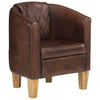 Stella Homewares Tub Chair Dark Brown Real Leather