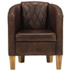 Stella Homewares Tub Chair Dark Brown Real Leather