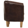 Stella Homewares Tub Chair Dark Brown Real Leather