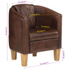 Stella Homewares Tub Chair Dark Brown Real Leather