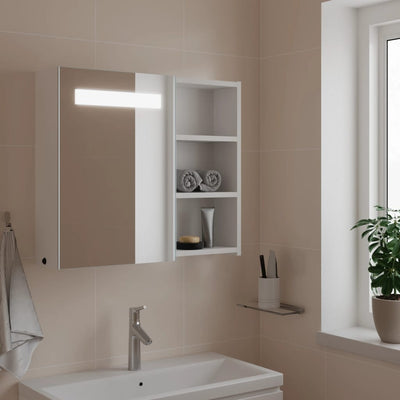 Stella Homewares Bathroom Mirror Cabinet with LED Light White 60x13x52 cm