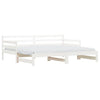 Stella Homewares Daybed with Trundle without Mattress White 90x190 cm Solid Wood