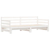 Stella Homewares Daybed with Trundle without Mattress White 90x190 cm Solid Wood